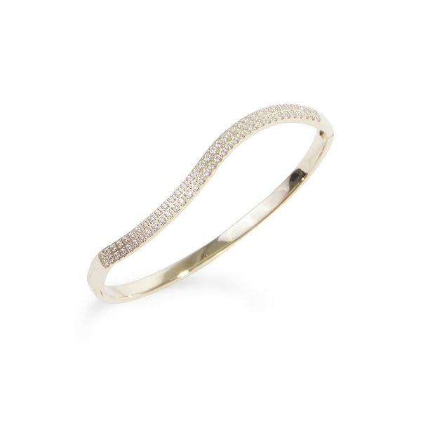 gold stainless steel wave bracelet stones T119B001DO MIA Jewelry