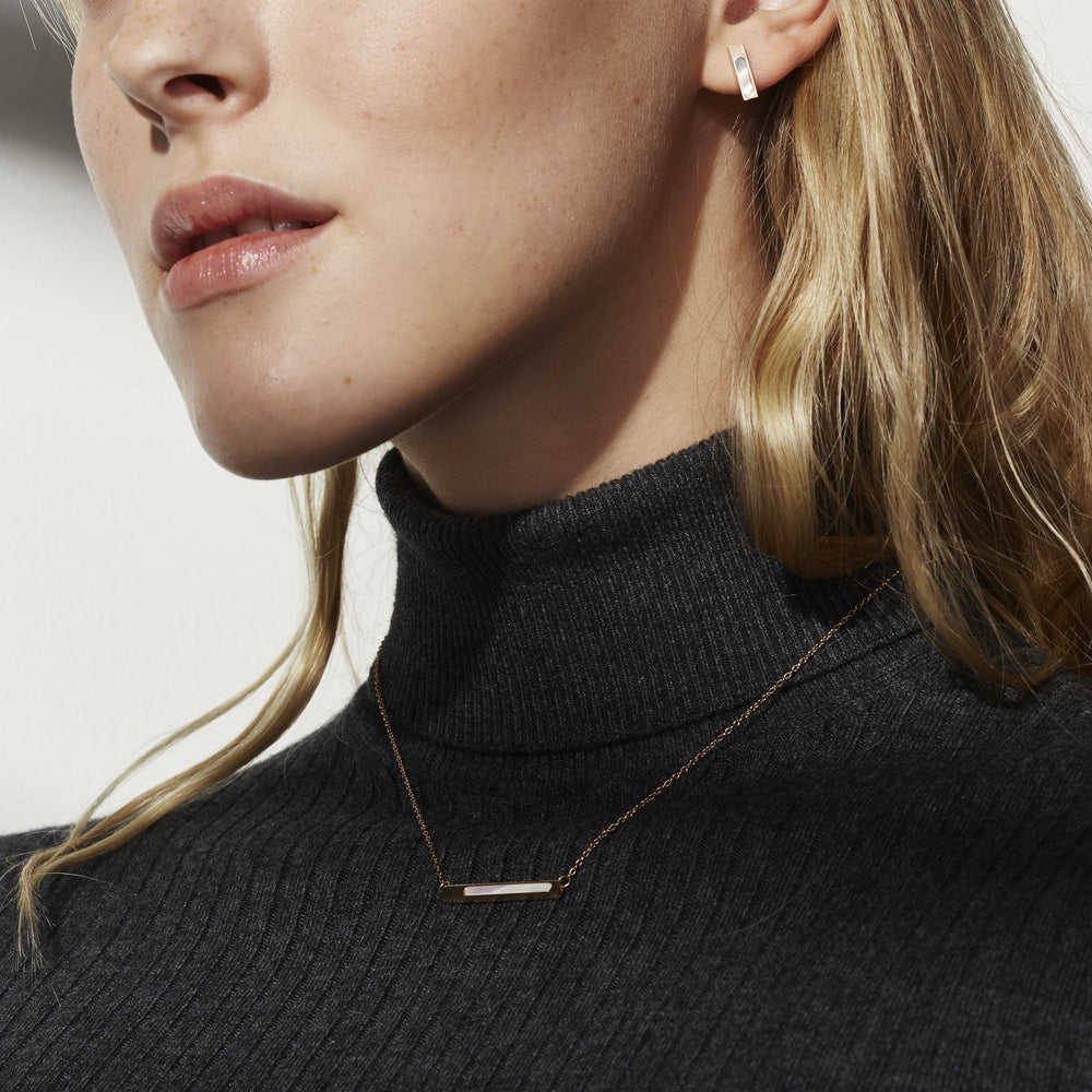 black geometric stud earrings for women