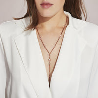 chic rose gold long necklace for women