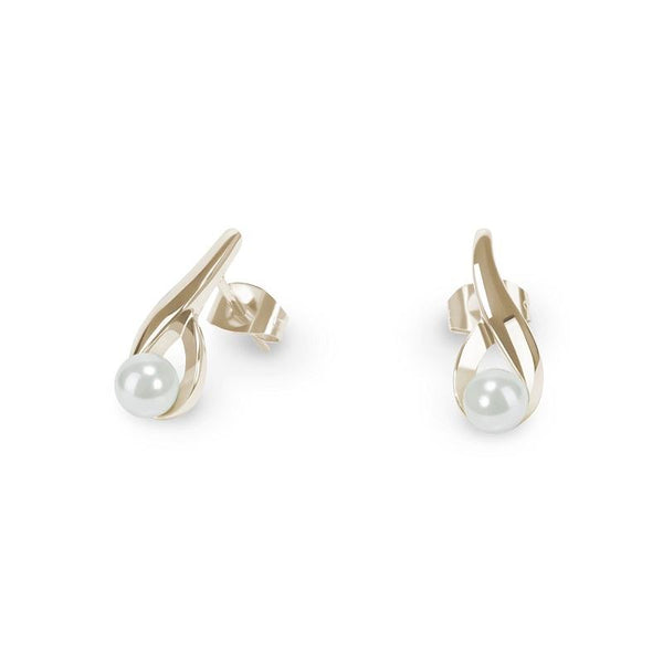 hypoallergenic gold pearl earrings women T116E02DO MIAJWL