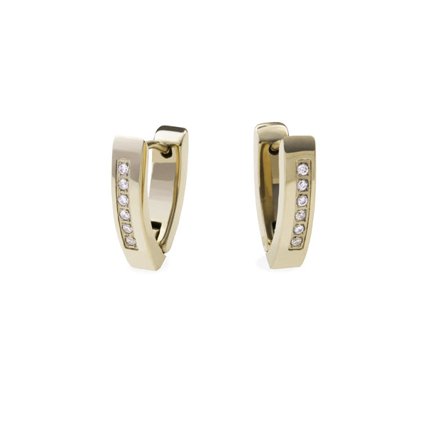 modern huggie earrings stainless steel gold