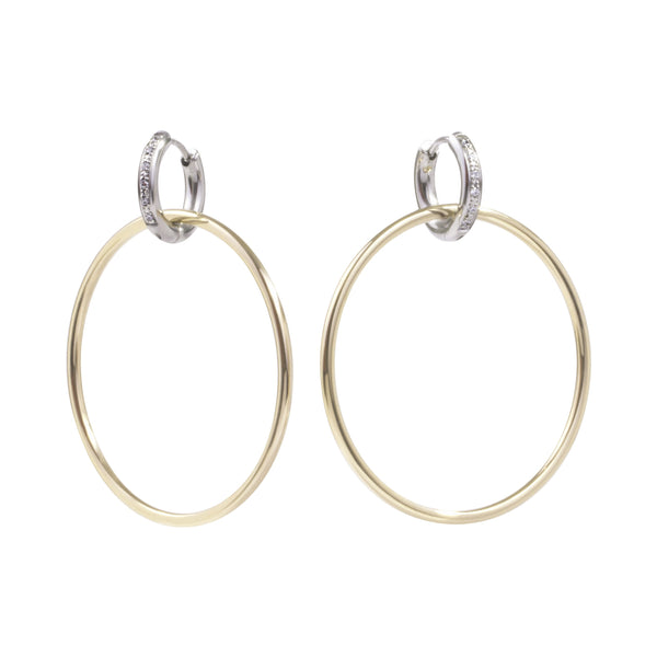 stainless steel 2in1 hoop earrings hypoallergenic women T119E001ARDO MIA JEWELRY