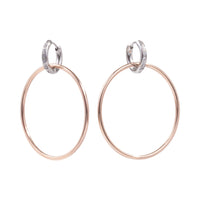 stainless steel 2in1 hoop earrings hypoallergenic rosegold T119E001ARRO MIA JEWELRY
