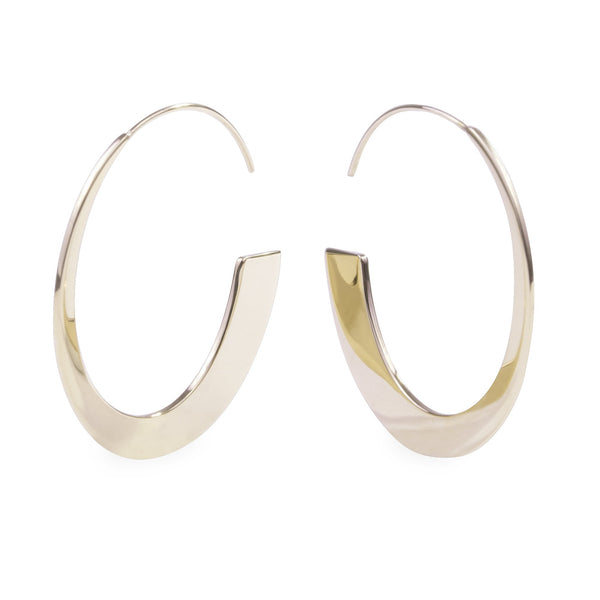 Gold retro modern hoop earrings hypoallergenic T119E002DO MIA JEWELRY