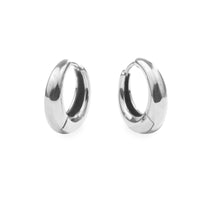 Small silver puffy hoop earrings hypoallergenic T119E003AR MIA JEWELRY