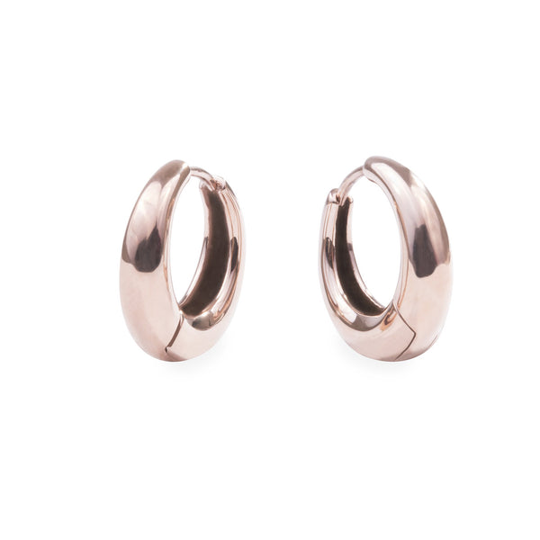 small rose gold puffy hoop earrings hypoallergenic T119E003DORO MIA JEWELRY