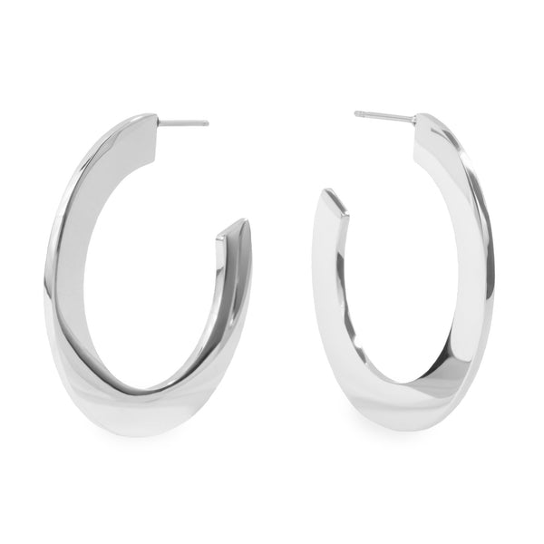 Silver minimal bold hoop earrings hypoallergenic T119E006AR MIA JEWELRY