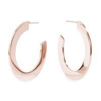 Rose gold minimal bold hoop earrings hypoallergenic T119E006DORO MIA JEWELRY