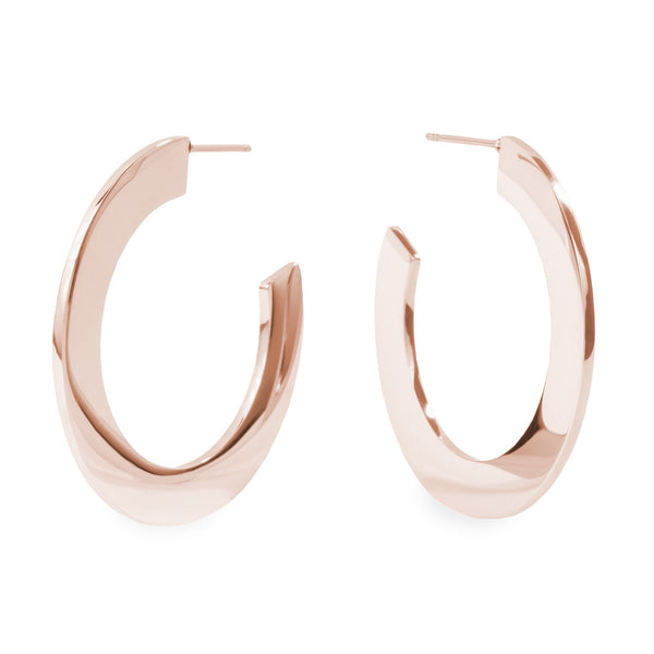 Rose gold minimal bold hoop earrings hypoallergenic T119E006DORO MIA JEWELRY