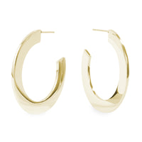 Gold minimal bold hoop earrings hypoallergenic T119E006DO MIA JEWELRY