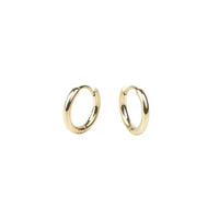 Stainless Steel Stacks Gold Plain Hoop Huggie Earrings T121E012DO