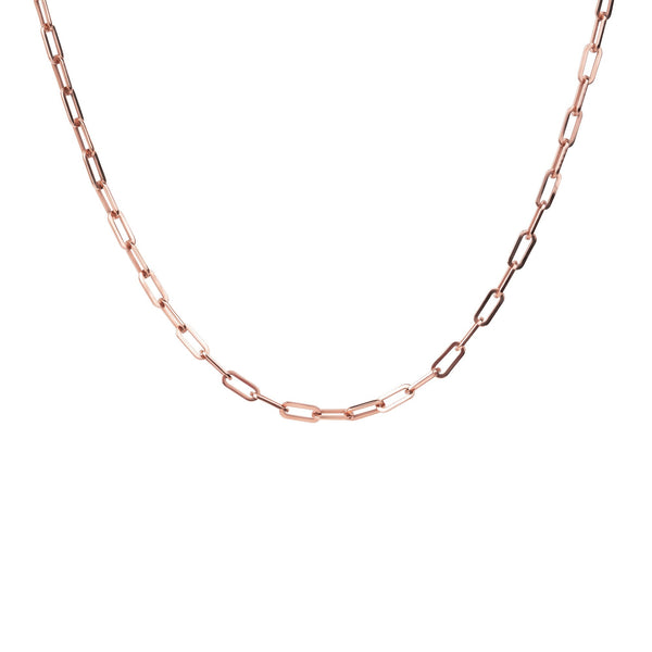 Stainless Steel Rose Gold Links Boyfriend Puzzle Necklace T121N001DORO