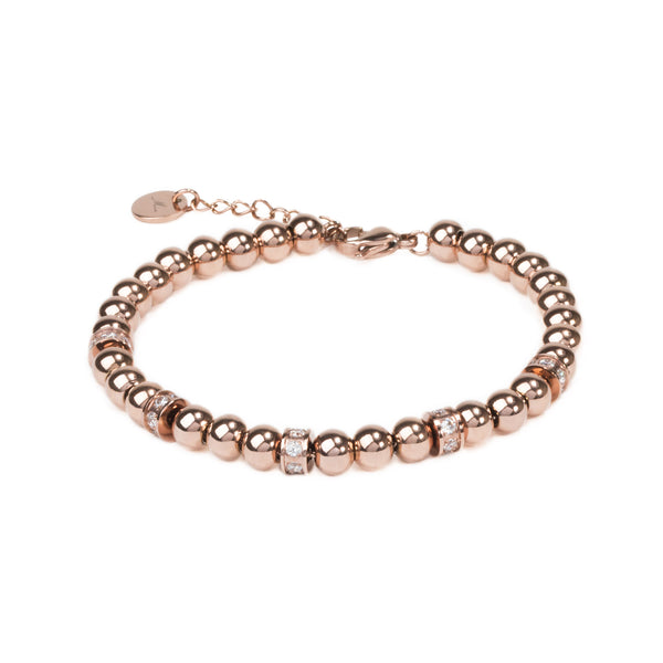 rose gold beads bracelet with stones