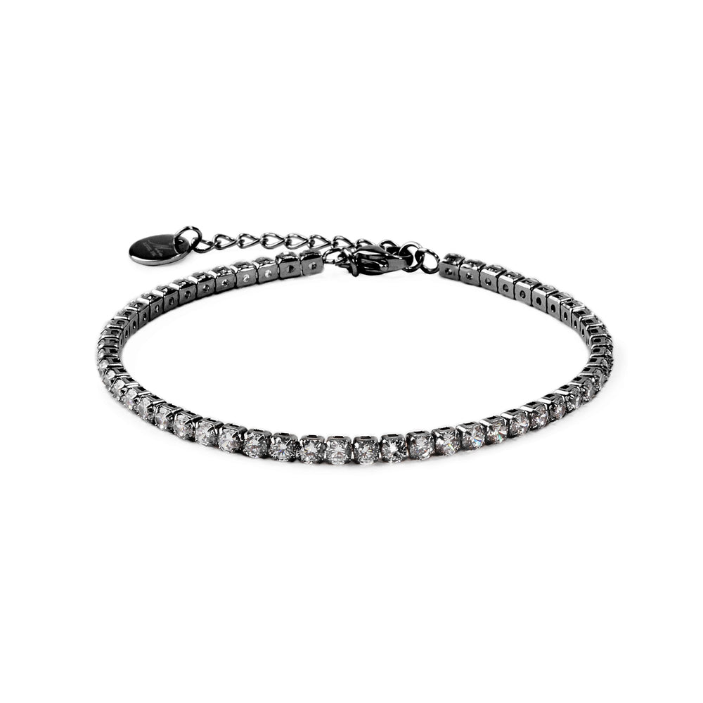 black bracelet full stones stainless steel