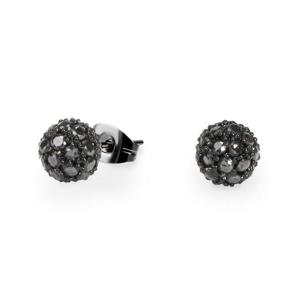 Hypoallergenic black fireball earrings - T217E009NO