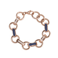 rose gold navy bracelet with stones