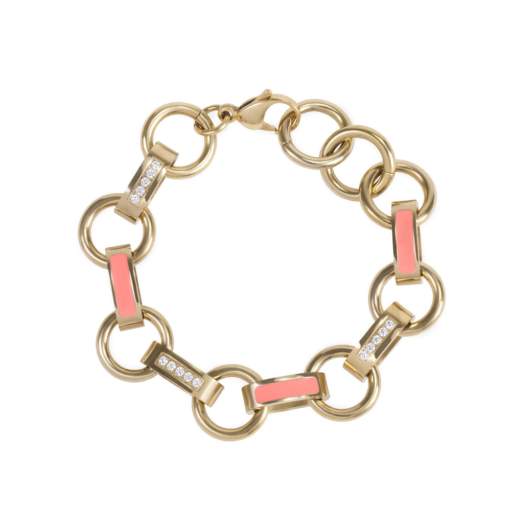 gold coral summer bracelet with stones