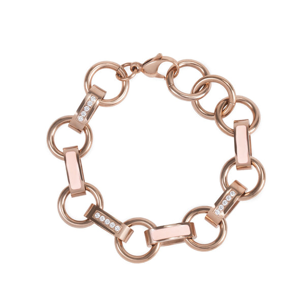 rose gold light pink blush bracelet with stones