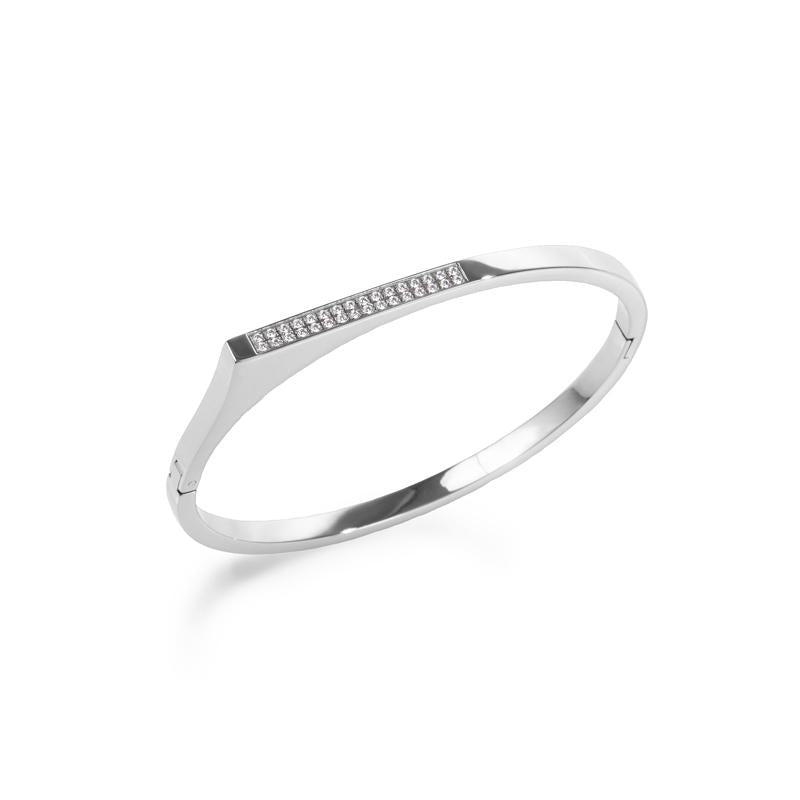 asymetric stones bangle stainless steel bracelet acier inoxydable MIA  T219B004