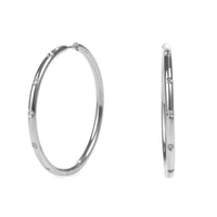 stones hoop earrings stainless steel anneaux acier inoxydable MIA T219E001