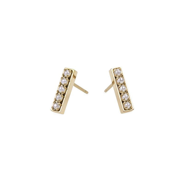Pearl stud earrings stainless steel Boucles d'oreilles acier inoxydable MIA T219E004DO