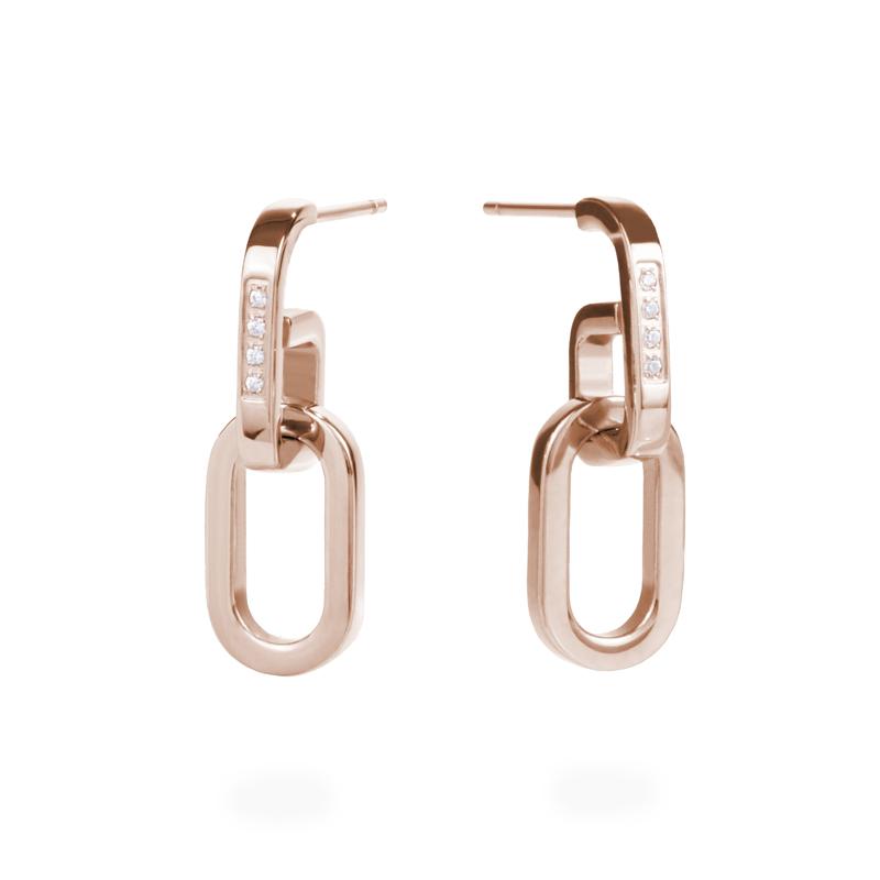 links pendant earrings stainless steel boucles d'oreilles acier inoxydable MIA T219E007