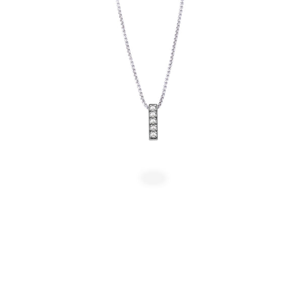 pearls bar pendant necklace stainless steel pendentif acier inoxydable MIA