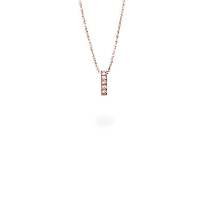 pearls bar pendant necklace stainless steel pendentif acier inoxydable MIA T219P001