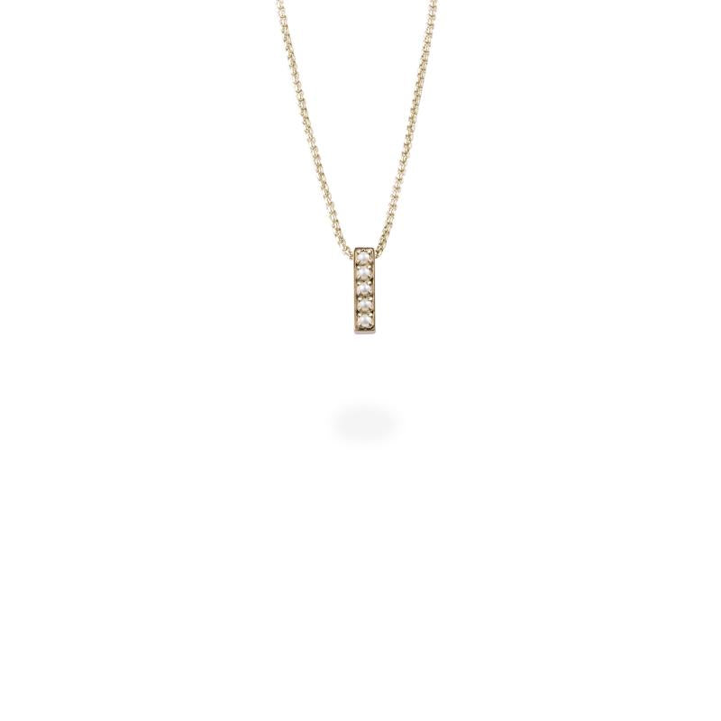 pearls bar pendant necklace stainless steel pendentif acier inoxydable MIA T219P001
