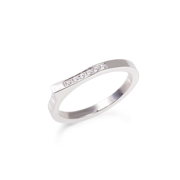 asymetric stones ring stainless steel bague acier inoxydable MIA T219R004