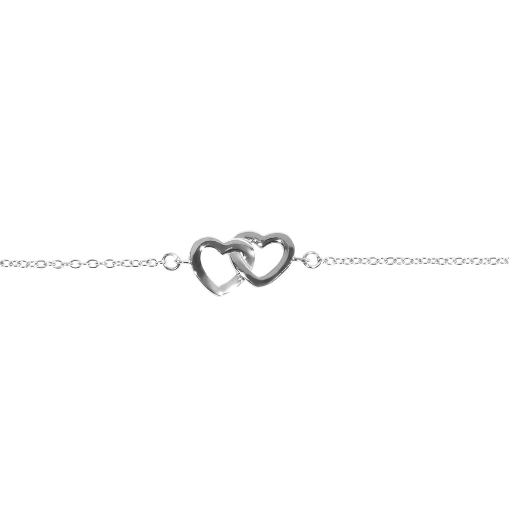 Double heart bracelet stainless steel bracelet double coeur acier inoxydable MIA