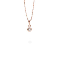 Rose gold circle stone pendant necklace stainless steel pendentif or rose acier inoxydable MIA