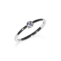 Circle stone ring stainless steel Bague pierre ronde acier inoxydable MIA