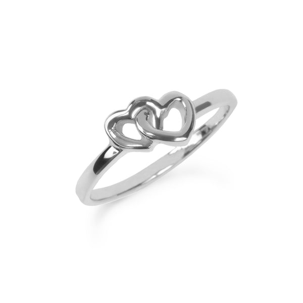 Double heart stainless steel ring bague double coeur acier inoxydable MIA