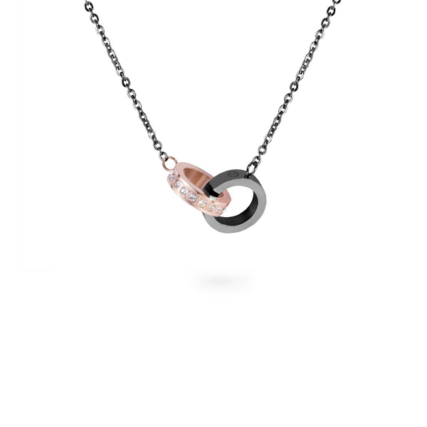 black rose gold pendant necklace stones T313P005NORO MIAJWL