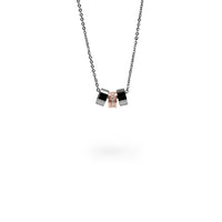 black rose gold pendant necklace with stones T316P016NORO MIAJWL