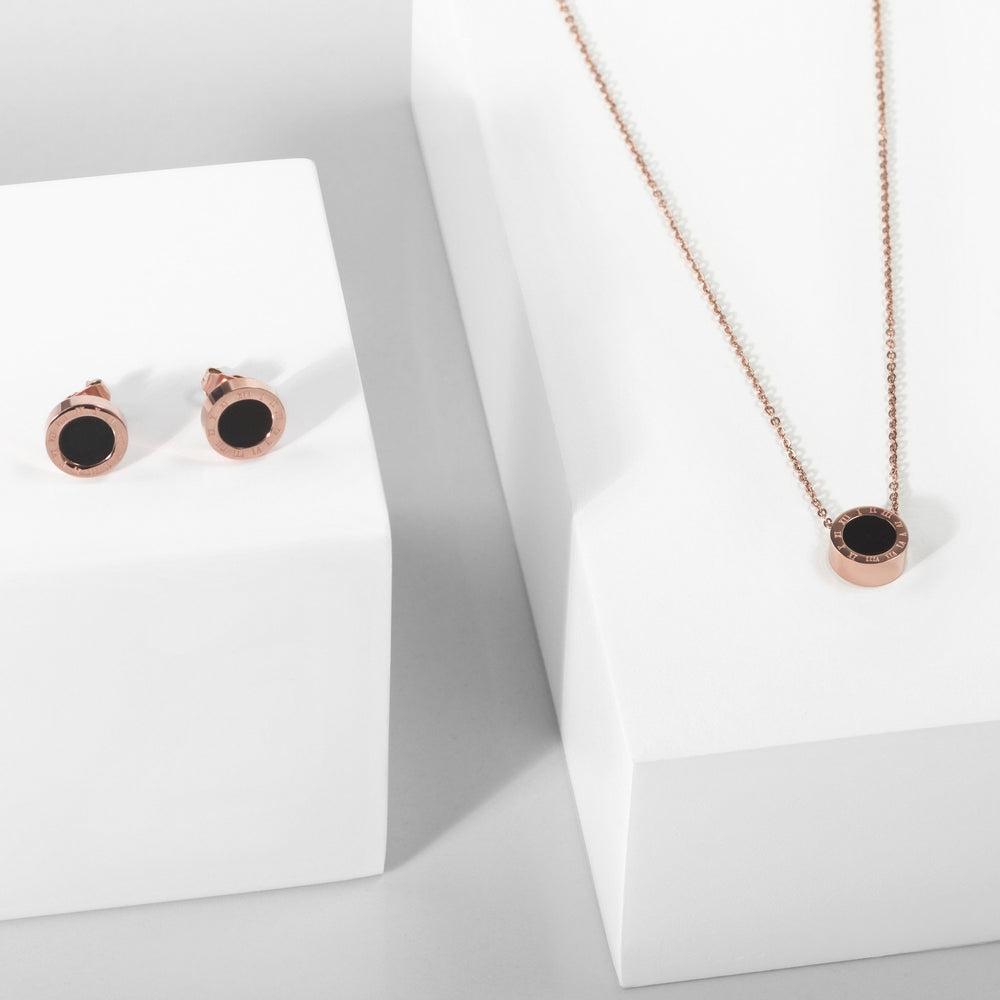 stainless-rose-gold-black-round-pendant-necklace-pendentif-rond-noir-or-rose-acier-inox-T316P018DORO-MIA