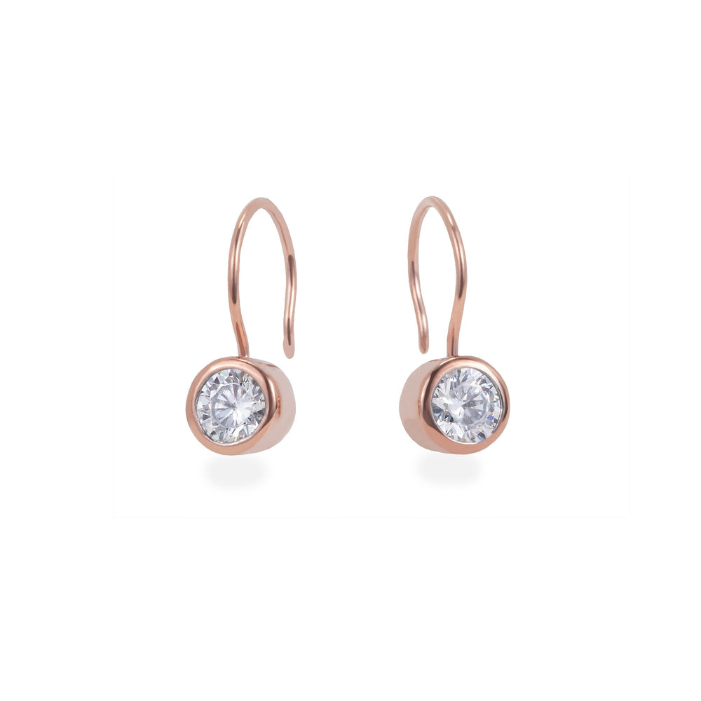 rose gold stone hook earrings stainless steel T318E001DORO MIAJWL