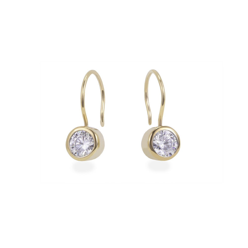 gold stone hook earrings stainless steel T318E001DO MIAJWL