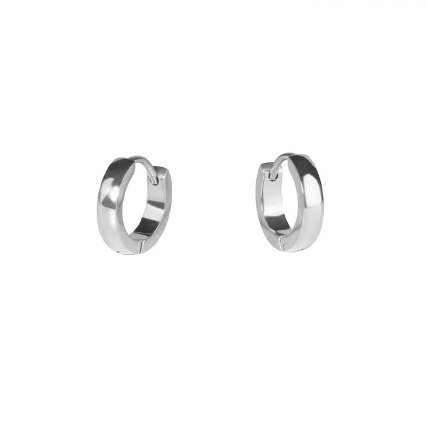 Huggie plain silver earrings Boucles d'oreilles dormeuses argent Unies Mia Bijoux