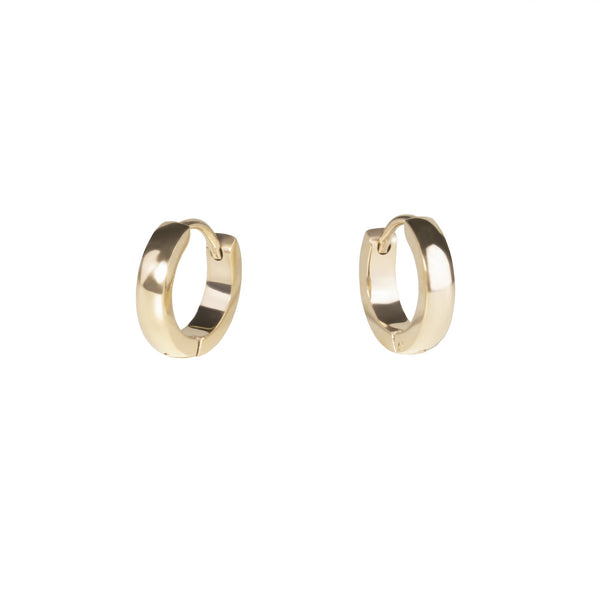 Huggie plain gold earrings Boucles d'oreilles dormeuses or Unies Mia Bijoux