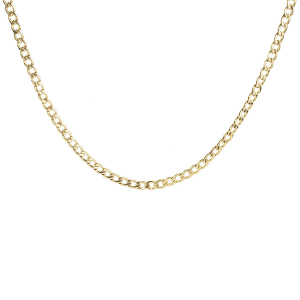 Gold curb necklace stainless steel collier gourmette or acier inoxydable MIA bijoux