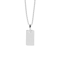  Silver pendant necklace rectangular plate Pendentif argent avec plaque rectangulaire argent