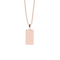 Rose Gold pendant necklace rectangular plate Pendentif or rose avec plaque rectangulaire 