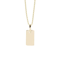 Gold pendant necklace rectangular plate Pendentif or avec plaque rectangulaire 