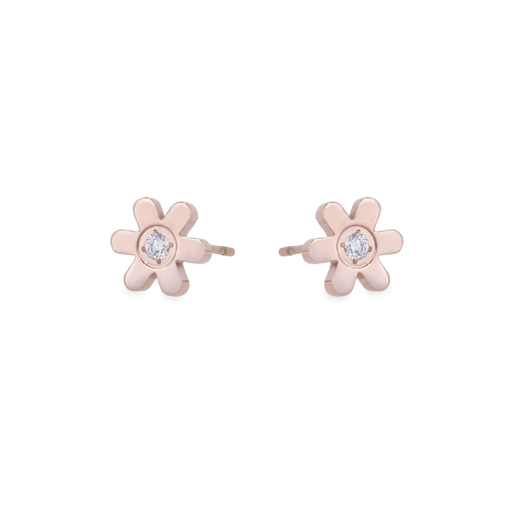 hypoallergenic rosegold flower earrings for girls T411E025DORO MIA