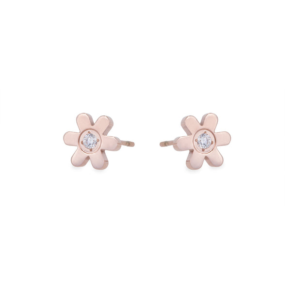 hypoallergenic rosegold flower earrings for girls T411E025DORO MIA