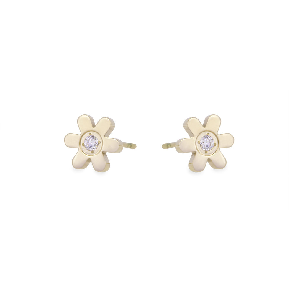 hypoallergenic gold flower earrings for girls T411E025DO MIA