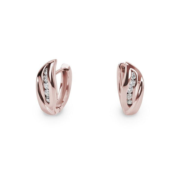 rose gold waved huggie earrings T416E004DORO MIAJWL