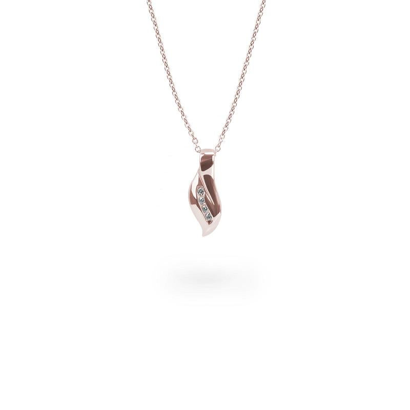 rose gold twisted pendant necklace stones T416P003DORO MIAJWL